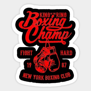 King of the Ring Boxing Champ Sticker